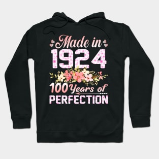 Made In 1924 100 Years Of Perfection 100Th Birthday Hoodie